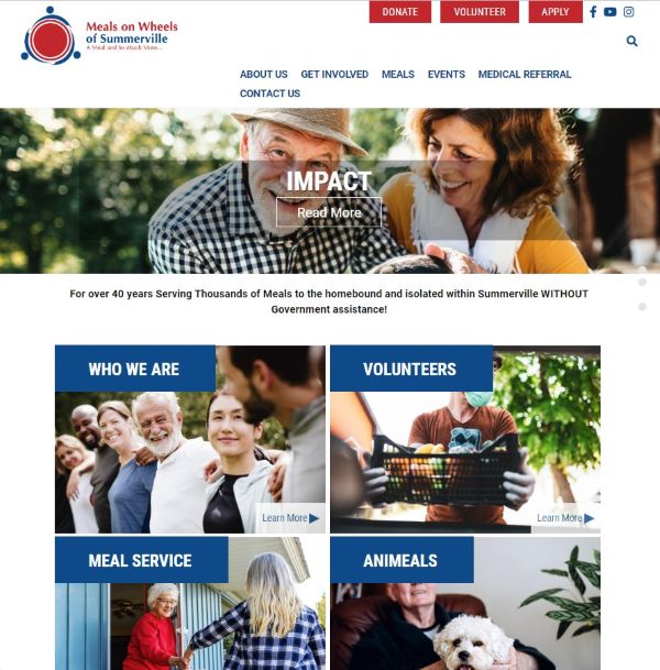 Meals on Wheels of Summerville website homepage